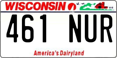 WI license plate 461NUR