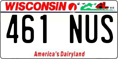 WI license plate 461NUS