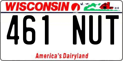 WI license plate 461NUT