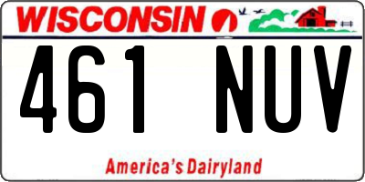 WI license plate 461NUV