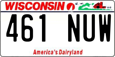 WI license plate 461NUW