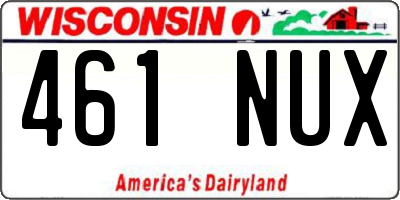 WI license plate 461NUX