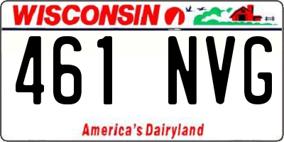 WI license plate 461NVG