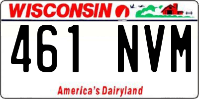 WI license plate 461NVM