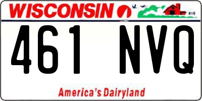 WI license plate 461NVQ