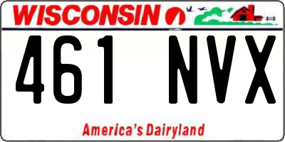 WI license plate 461NVX