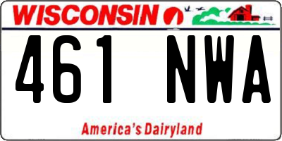 WI license plate 461NWA