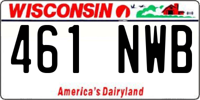 WI license plate 461NWB