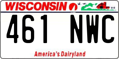 WI license plate 461NWC