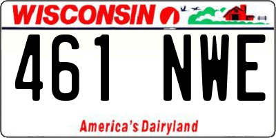 WI license plate 461NWE