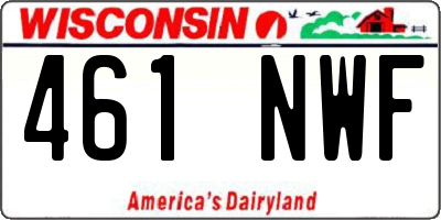 WI license plate 461NWF