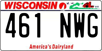 WI license plate 461NWG