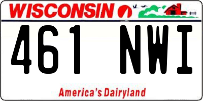 WI license plate 461NWI