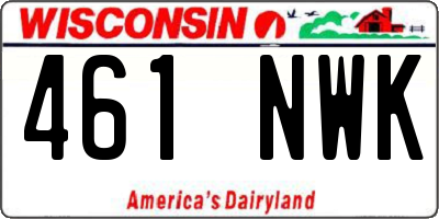 WI license plate 461NWK