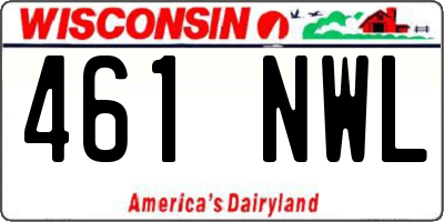 WI license plate 461NWL