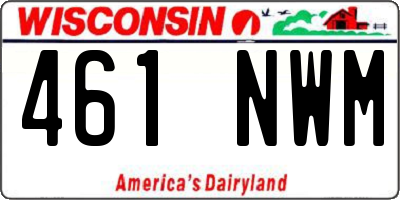 WI license plate 461NWM