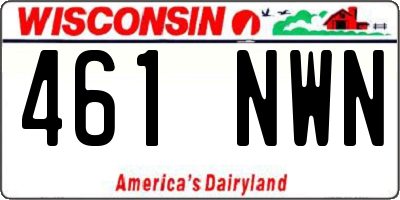 WI license plate 461NWN