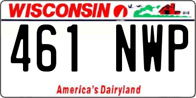 WI license plate 461NWP