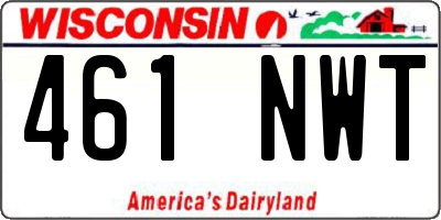 WI license plate 461NWT