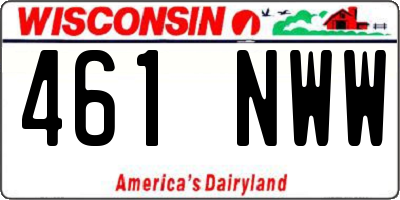 WI license plate 461NWW