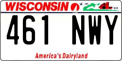 WI license plate 461NWY