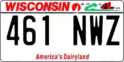 WI license plate 461NWZ