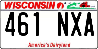 WI license plate 461NXA