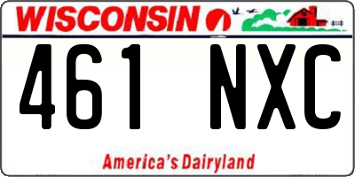WI license plate 461NXC