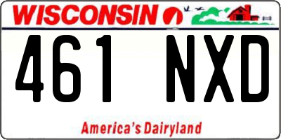 WI license plate 461NXD