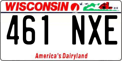 WI license plate 461NXE