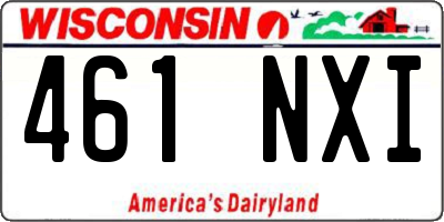 WI license plate 461NXI