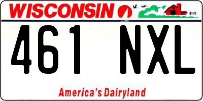 WI license plate 461NXL
