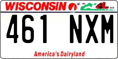 WI license plate 461NXM