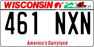 WI license plate 461NXN