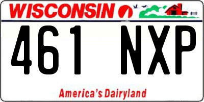 WI license plate 461NXP