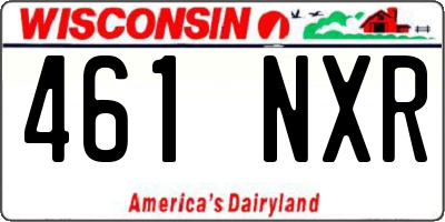 WI license plate 461NXR