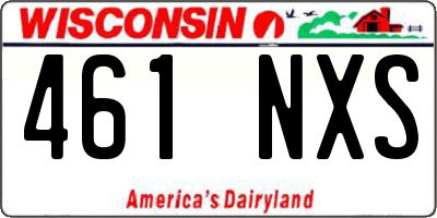 WI license plate 461NXS