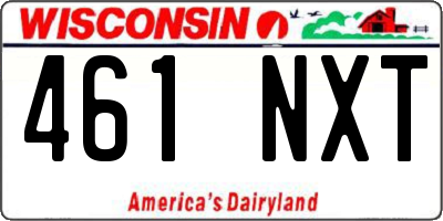 WI license plate 461NXT