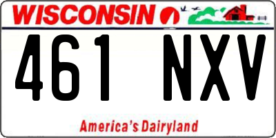 WI license plate 461NXV
