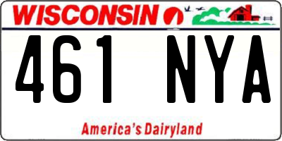 WI license plate 461NYA