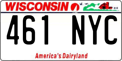WI license plate 461NYC