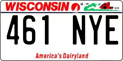 WI license plate 461NYE
