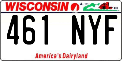 WI license plate 461NYF