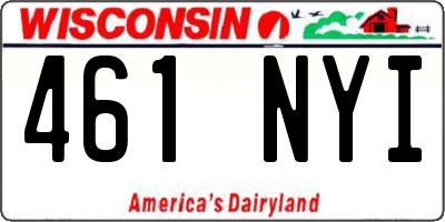 WI license plate 461NYI