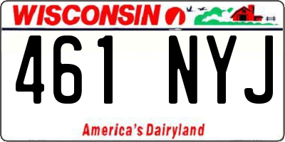 WI license plate 461NYJ