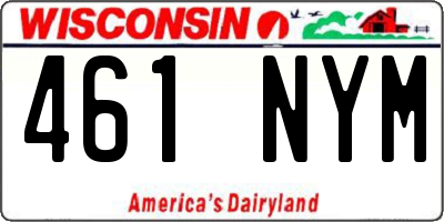 WI license plate 461NYM