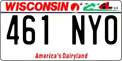 WI license plate 461NYO