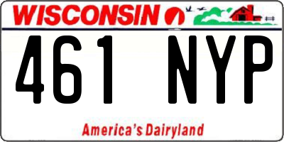 WI license plate 461NYP