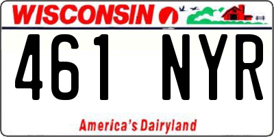 WI license plate 461NYR