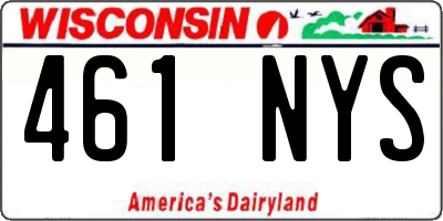 WI license plate 461NYS